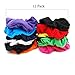 Luxxii 12 Pack - 4 inch Pretty Cotton Colorful Scrunchies Ponytail Holder Elastic Hair Bands