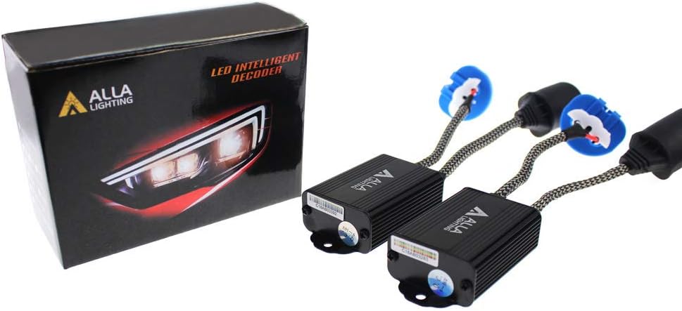 Alla Lighting Plug-N-Play Anti Flickering Warning Error Code Decoder Canceler Capacitor LED Headlight Fog Light DRL Kit Harness (9007 (HB5))