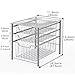 EZOWare 3-Tier Pull Out Sliding Drawer Storage Organizer Rack for Multipurpose Use Under the Sink, Bathroom, Cabinet, Office Desks, Counter top, Pantry, and Kitchen - Silver
