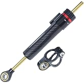 Motorcycle Steering Damper Adjustable Damper Universal Steering Stabilizer For Street Bike Safety Control Aluminum Carbon Fiber (Carbon Fiber, 10")