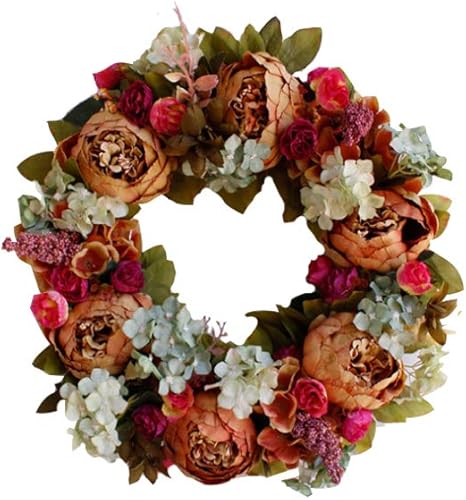 Amazon Co Jp Shina 牡丹 花輪 造花 シミュレーションリース 装飾品 ドア飾り 結婚式 店舗 玄関 壁掛け 庭園 飾り 撮影 道具 リビングルーム 花飾り インテリア飾り お祝い 記念日 プレゼント 外径40cm ホーム キッチン