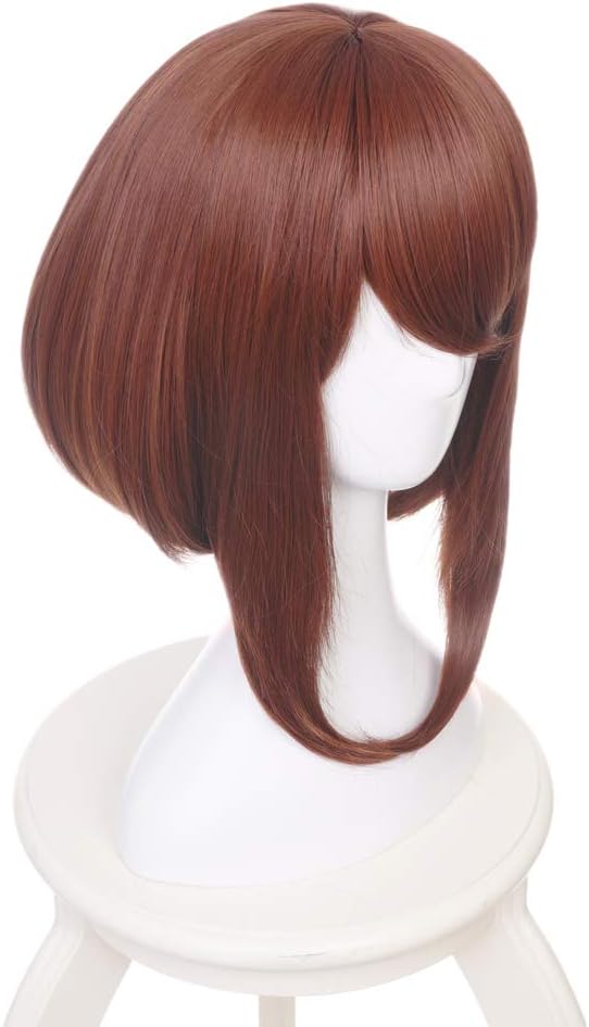 MUZIWIG Ochako Uraraka Anime Wig Cosplay My Hero Academia Synthetic Hair with Free Wig Cap for Halloween Party Carnival Nightlife Concerts Weddings Costume Accessories - Image 4