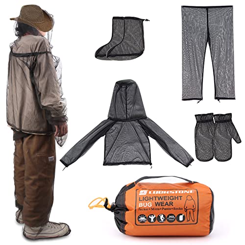 BILIPLE Tuta Apicoltore Zanzara Tuta Abbigliamento Protettivo Mesh Giacca Tuta Traspirante Outdoor Campeggio Cappuccio Vestiti Leggera Maglia Fine Body Abbigliamento