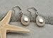 Women Vintage 925 Sterling Silver 8-9mm White Freshwater Pearl Dangle Earrings by Joyfulshine