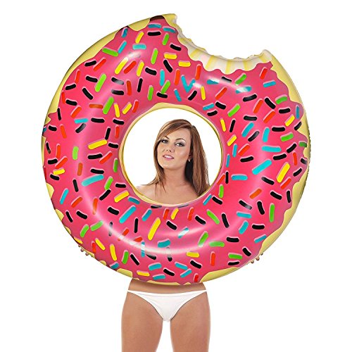 Inflatables Giant Pool Float Donut Strawberry Pricepulse
