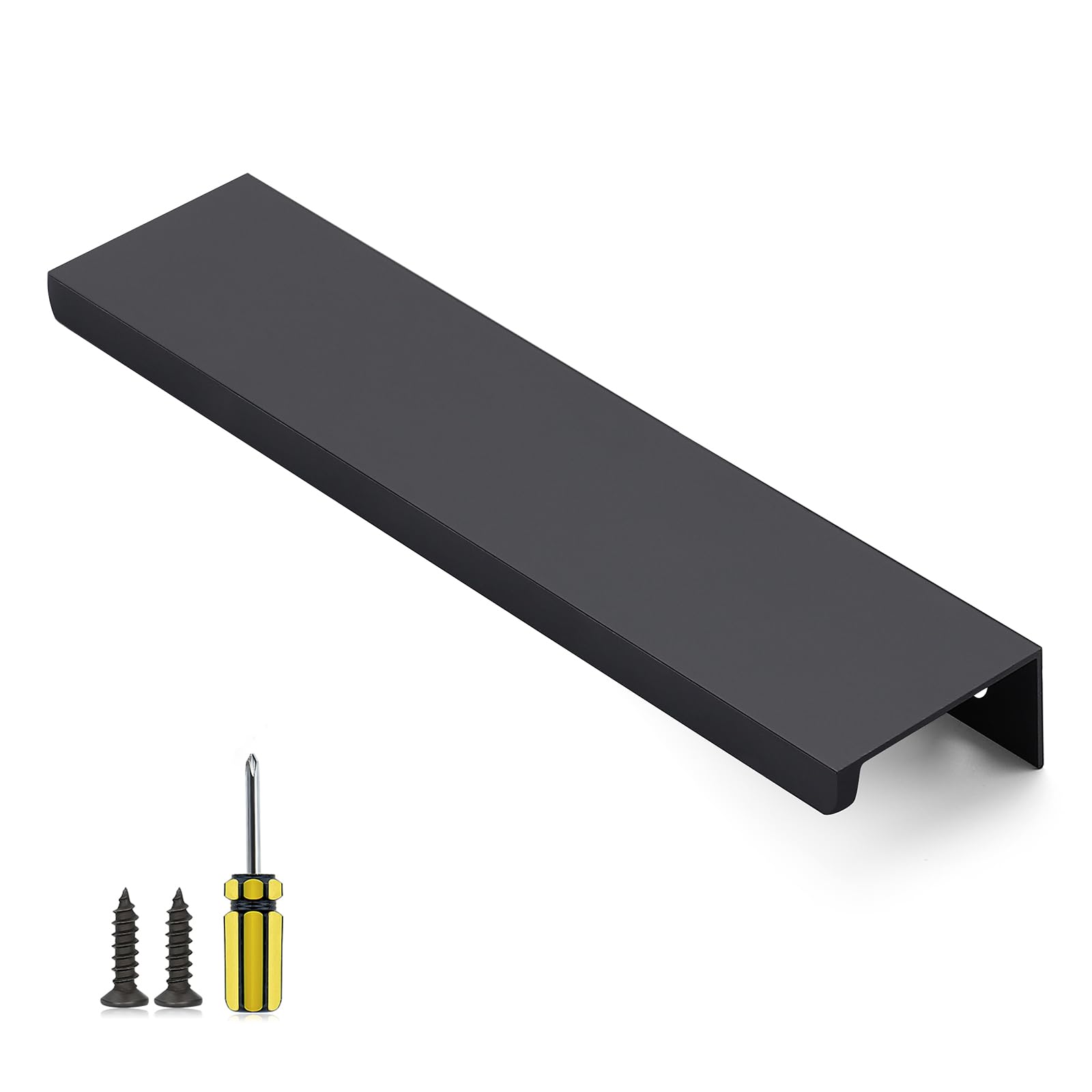 Photo 1 of Ravinte 1 Pack Finger Pulls for Cabinets 150mm/5.9" Length Black Edge Pulls Matte Black Finger Cabinet Pulls Concealed Handles for Kitchen Drawer Finger Edge Pull Tab Handle