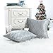 CaliTime Pack of 2 Cushion Covers Throw Pillow Cases Shells for Home Sofa Couch Modern Waves Lines Embroidered 18 X 18 Inches Gray