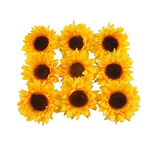 Colorfulife Artificial Silk 3.5" Sunflower Flower Head for Wedding Home Party Decoration Hair Clip Wreath Decorative (24) - Thumbnail 7
