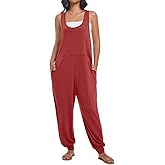Nfsion Women's Casual Loose Sleeveless Jumpsuits Harem Long Pants Romper Overalls with Pockets Summer Trendy Outfits