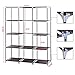 SONGMICS 51 Inch Portable Closet Organizer Wardrobe Storage Organizer with 10 Shelves, Quick and Easy to Assemble, Extra Space, Brown URYG93K
