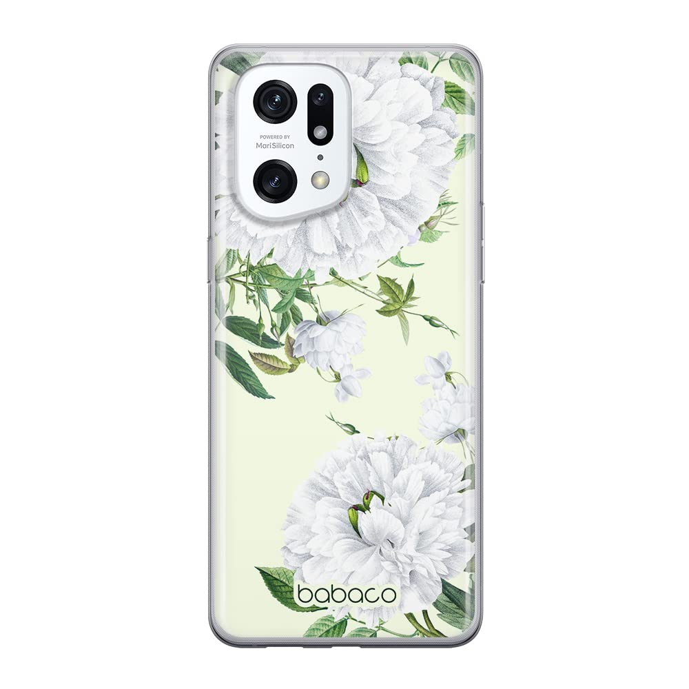 Babaco ERT GROUP mobile phone case for Oppo FIND X5 PRO original and officially Licensed pattern Flowers 047 optimally adapted to the shape of the mobile phone, case made of TPU
