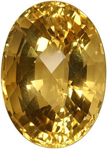 vaibhav gems 8.25 Ratti Natural Oval Citrine Lab Certified Sunela Gemstone for Women