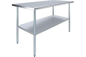 AmGood Stainless Steel Work Table with Undershelf | Food Prep NSF | Utility Work Station | (60" Length X 30" Width)