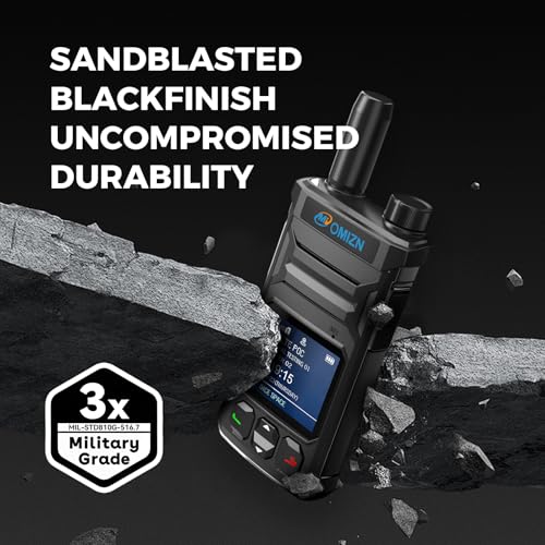 OMIZN-T6 Ultra-Delgado Global Walkie Talkie con Tarjeta SIM Alcance Ilimitado PoC Radios AES256 Carga Type-C IP64 2 Unidad