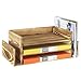 MyGift Rustic Burnt Wood Desktop Paper Tray, 2 Tier Document File Folder Letter Sorter Organizer Rack with Mail Holder Slots, Office Desk Tray
