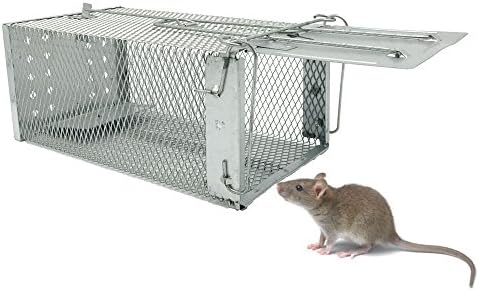 Live Animal Humane Trap Catch and Release Rats Mouse Rodents, Live Cage for Mice Hamster Mole Weasel Gopher Chipmunk Control 27.5x15x12cm