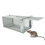 Live Animal Humane Trap Catch and Release Rats Mouse Rodents, Live Cage for Mice Hamster Mole Weasel Gopher Chipmunk Control 27.5x15x12cm