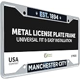 Desert Cactus Manchester City Car Accessories Man City MCFC Football Soccer Metal License Plate Frame and Tag Holder for Front or Rear of Car (Style 5)