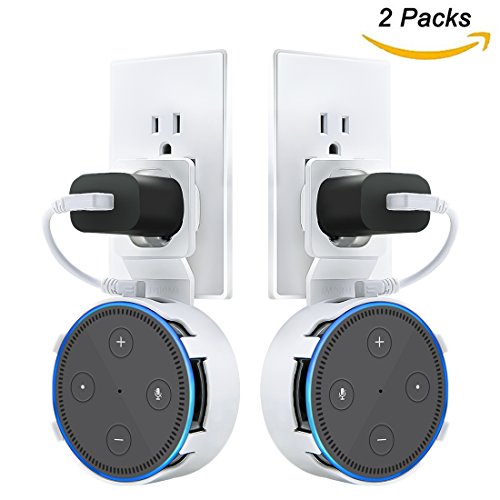 Dot Outlet Wall Mount for Home Voice Assistants 2nd Generation, A Perfect Space-Saving Dot Accessories without Messy Wires or Screws (White 2-Pack) - Thumbnail 7