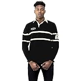 Guinness Traditional Black and Cream Longsleeve Rugby Jersey, Official Merchandise, Black Jersey, Men's Small to 4X-Large