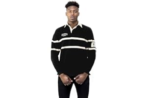 Guinness Traditional Black and Cream Longsleeve Rugby Jersey, Official Merchandise, Black Jersey, Men's Small to 4X-Large