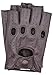 Riparo Motorsports Men's Fingerless Half Finger Driving Fitness Motorcycle Cycling Unlined Leather Gloves (Large, Brown)