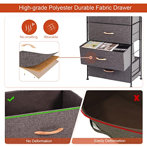 WAYTRIM Fabric 4 Drawers Storage Organizer Unit, Wide Chest of Drawers