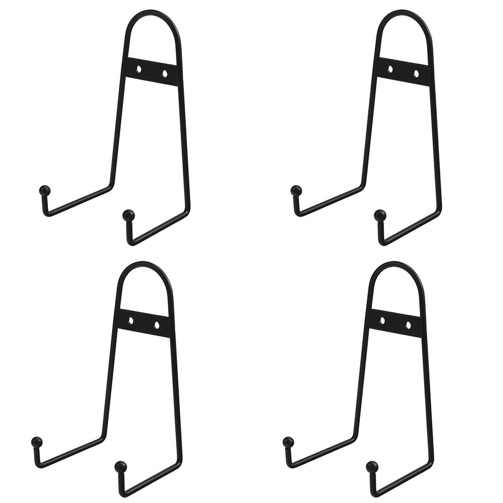 Tincogo 6 inch Medium Black Metal wall Mount Display Easel Plate Hanger Vertical Plate Stand Holders Picture frame Stand for Wall