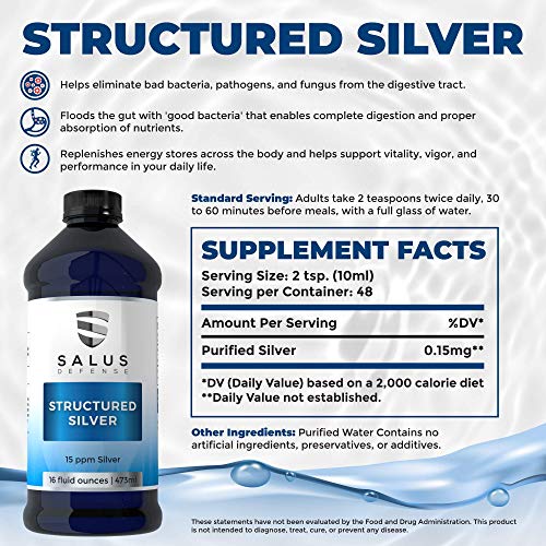 Salus Defense Structured Silver Liquid — Daily Immune Support Supplement with Advanced