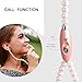 Plaviya Pearl Necklace Earphones Pearl Beads Jewelry Headphones with Mic & Volume Control Stereo Pearl Earphones Female Noise Cancelling 0.35 mm in-Ear Headset