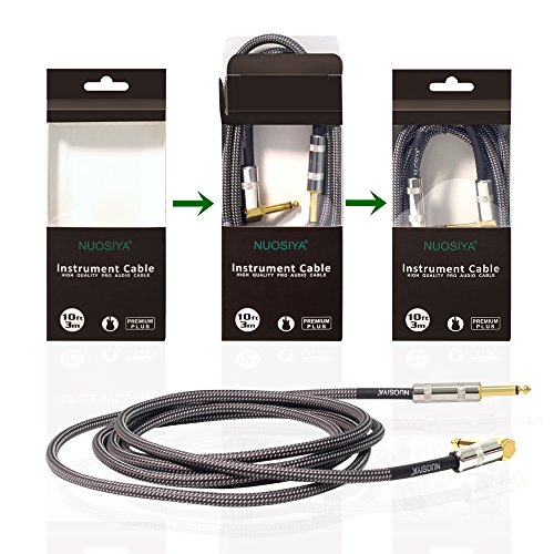 image for NUOSIYA 1/4 Inch Guitar TS Cable 10 Ft Electric Guitar Musical Intrume