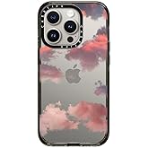CASETiFY Impact Case for iPhone 15 Pro [4X Military Grade Drop Tested / 8.2ft Drop Protection] - Cloud Prints - Clouds (Red) - Clear Black