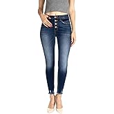 Kan Can Women's High Rise Distressed Super Skinny Jeans