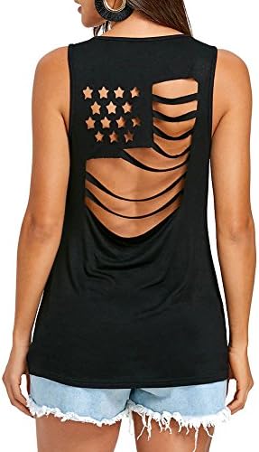 Womens Tank Tops Cotton Tee Sexy Blouses Sleeveless Shirts for Women Black M