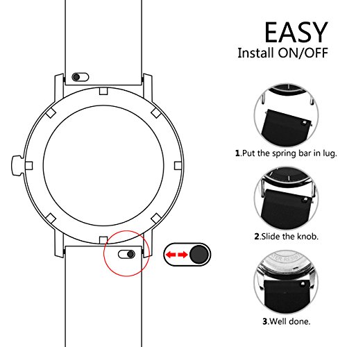 20mm, 22mm Quick Release Soft Silicone Watch Band Anti-Allergic Replacement Strap