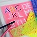 Letter Stencils Set for Kids - 4 Alphabet Number Stencils Large and Small Shape - Plastic Kid Stencil Letters and Numbers for Art - Preschool ABC Letter Templates - Lettering Stencils for Craft