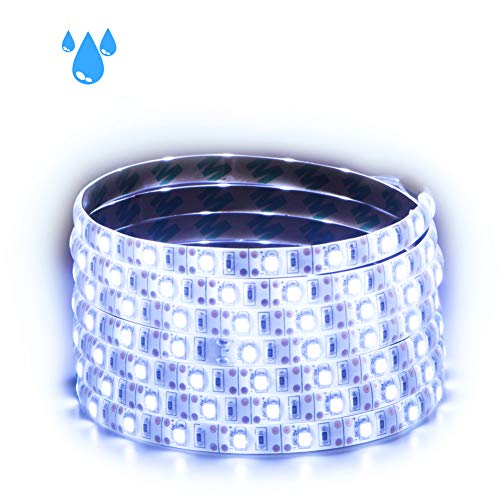 LED Strip Lights Battery Powered, Battery LED Lights Strip Waterproof LED Strip Rope Lights Ultra Bright Strip Lights Flexible LED Ribbon Light Mood Light-Cool White 2M/6.56ft