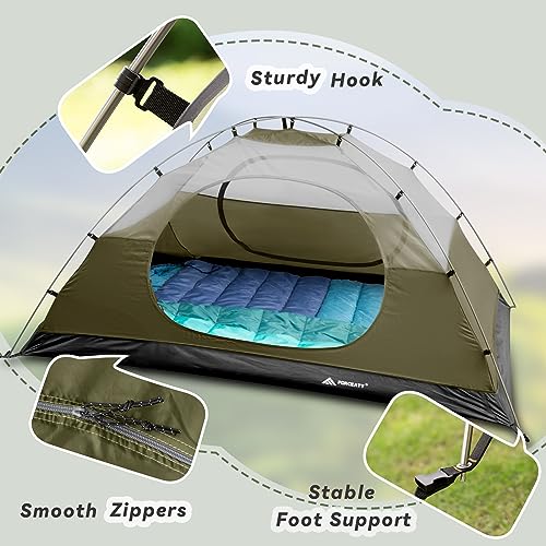 Forceatt 2-4 Person Camping Tent with 100% UV/Windproof/Waterproof, Portable Double Layer Roof Tent Ultralight for Trekking, Camping, Beach, Adventure Etc.