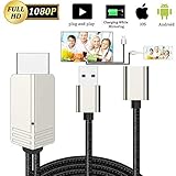 DIWUER Compatible with iPhone iPad Android Phones to HDMI Cable 6.6ft, 1080P Supported Digital AV Adapter for iPhone Xs Max XR X 8 7 6, iPad, Samsung Huawei to TV, Projector, Monitor