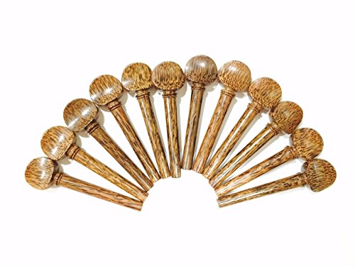 Set of 12 Indian Palmwood Pegs for Violin,Viola & Oud with parisian eye - Thumbnail 2