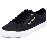 Nautica Women’s Fashion Sneaker, Classic Low-Top Lace-Up Casual Shoe with Metal Side Logo and Soft Cushioned Comfort for Everyday Wear