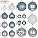 Sea Team 87-Pack Shatterproof Babyblue Christmas Ball Ornaments Set, Assorted Multi-Sized Hanging Baubles, Xmas Tree Decorations, Seasonal Décor for Holiday Wreath Garland, Hooks Included