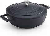 MasterClass Cast Aluminium Black Shallow Casserole Dish 24cm 2.5 Litre