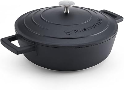 MasterClass Cast Aluminium Black Shallow Casserole Dish 24cm 2.5 Litre