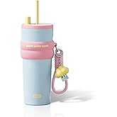 SDGA+ 24 oz Stainless Steel Tumbler with Lid and Straw, Insulated Water Bottle Leak Proof for Hot and Cold, Portable Travel Coffee Mug, Reusable Coffee Cup for Women, Blue