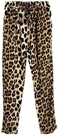 Doublean Womens Summer Leopard Print Wide Leg Palazzo Pants Loose Pants Casual