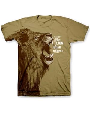 Jesus Lion All-Over Print Christian T-Shirt, Brown