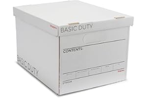 STAPLES Corrugated File Box Lift Off Lid, Letter/Legal Size, White/Black, 10/Pack (ST59208)