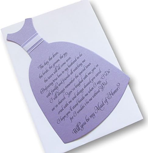 Will You Be My Maid of Honor Invitation Dress Shaped (Purple) by Moonlightstamper