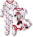 Disney Baby Minnie Mouse 3 Pc Set with Bib, Multi/White, 0-3 Months
